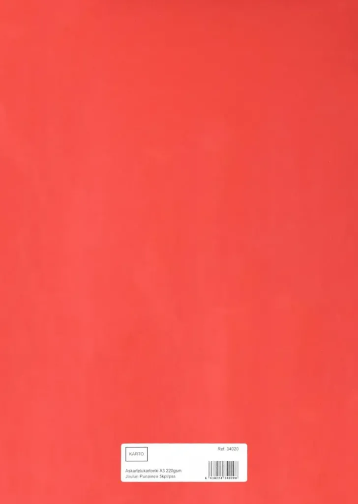 Aakartelukartonki A3 220 Gsm Joulun Punainen 5 Ark/Pss