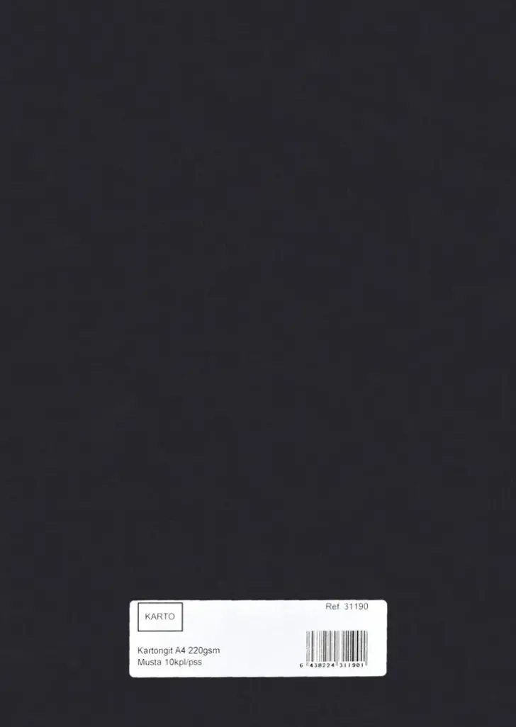 Askartelukartonki A4 220 Gsm Musta 10 Ark/Pss