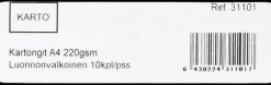 Askartelukartonki A4 220 Gsm Luonnon Valkoinen 10 Ark/Pss