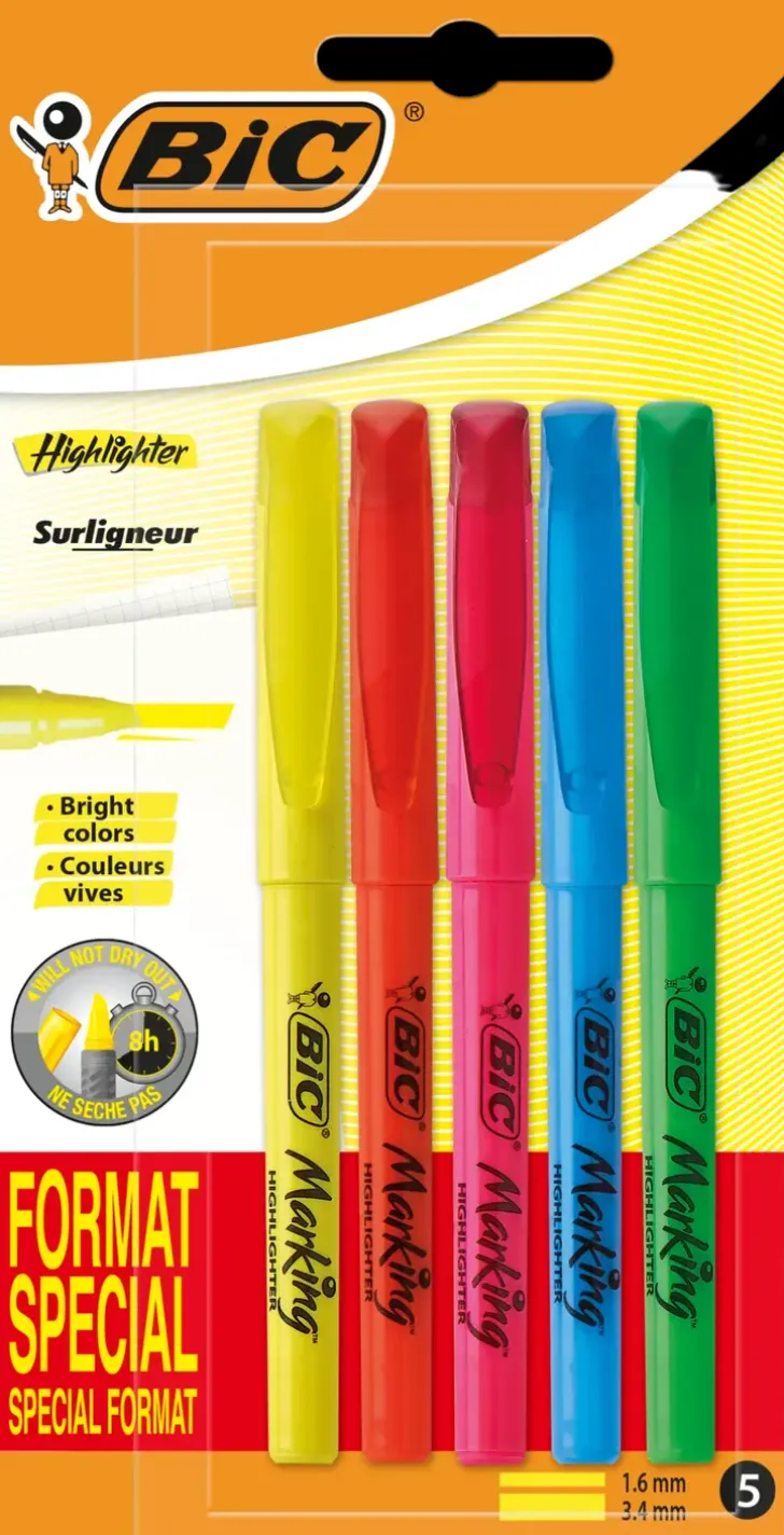 Bic Highlighter Varilajitelma 5Kpl