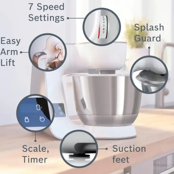 Bosch Yleiskone Integroidulla Vaa'Alla 1000 W Mum5 Valkoinen