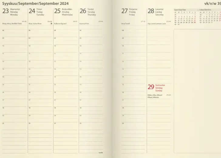 Burde Kalenteri 2024 Business Forma Deluxe Oranssi