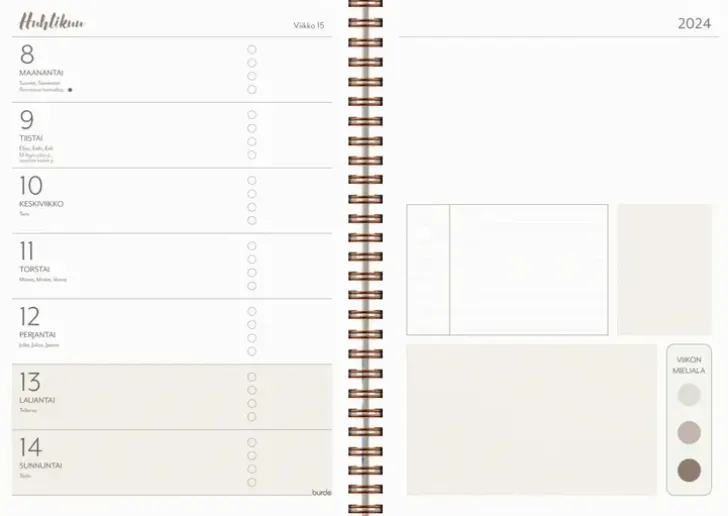 Burde Kalenteri 2024 Life Planner Feel Good