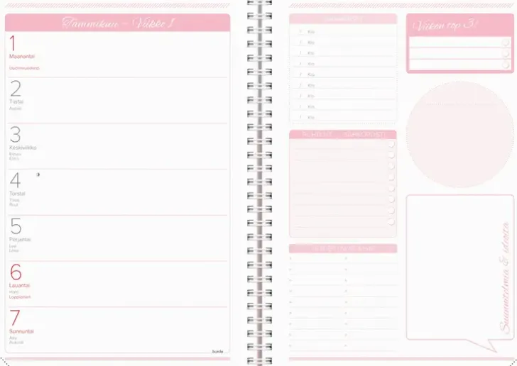 Burde Kalenteri 2024 Make It Happen Roosa