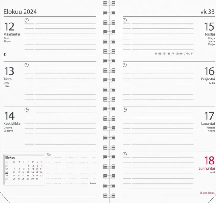 Burde Kalenteri 2024 Master Musta Muovikansi