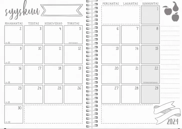 Burde Kalenteri 2024 Scribble Ii A5