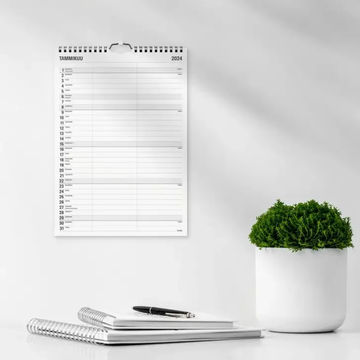 Burde Seinakalenteri 2024 Black And White 2 Saraketta