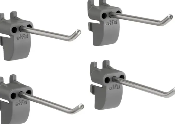 Elfa Utility Pitka Tyokalukoukku 479170 21X65X33Mm 4 Kpl Harmaa