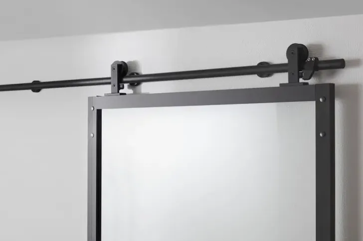 Habo Ovi Square 900X2133X28 Musta /Lasi