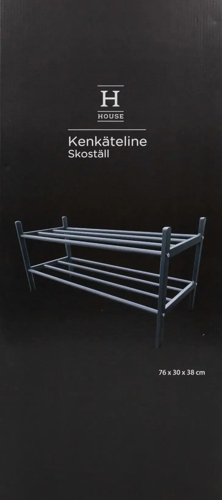 House Kenkateline 2-Kerrosta Tummanharmaa 76X30X38Cm