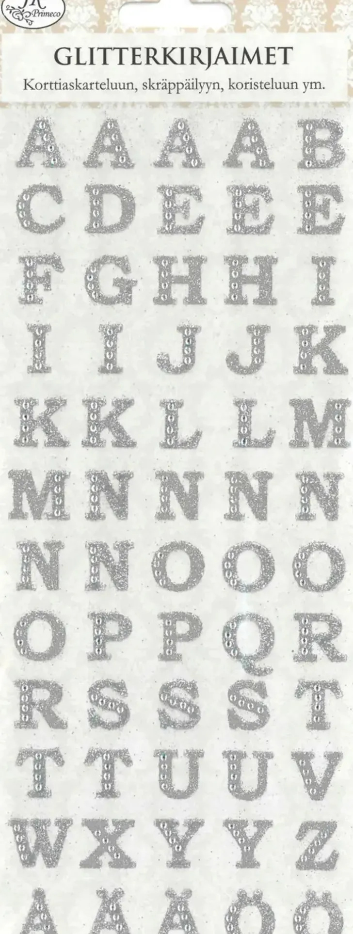 J.K. Primeco Glitterkirjaimet Hopea 1Ark/Pkt