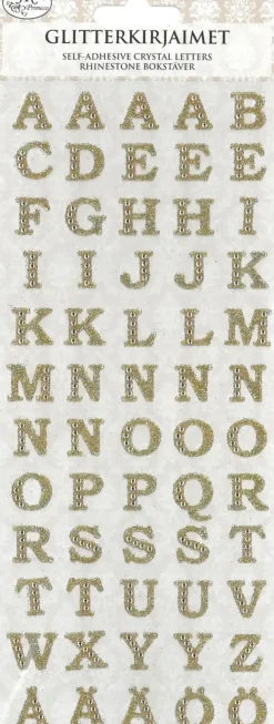 J.K. Primeco Glitterkirjaintarra Kulta