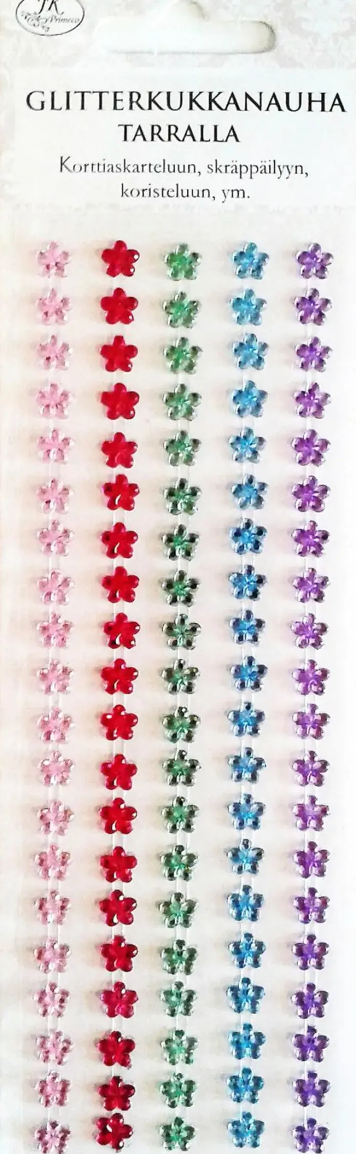 J.K. Primeco Glitterkukkanauha Tarralla Pastelli