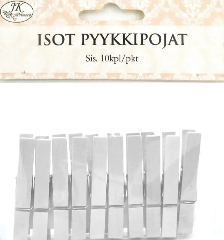 J.K. Primeco Isot Pyykkipojat Valkoinen 10Kpl
