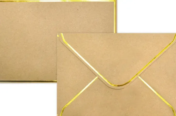 J.K. Primeco Kirjekuori C6 Kultafolio Uusioruskea 10Kpl