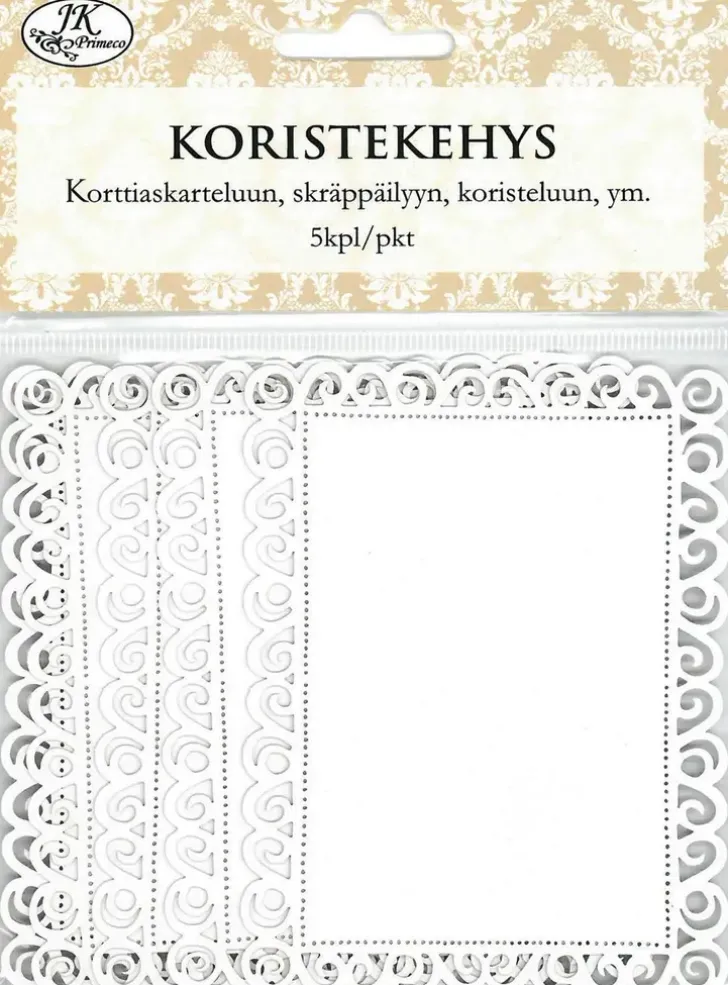 J.K. Primeco Koristekehys Suorakulmio Valkoinen 5Kpl