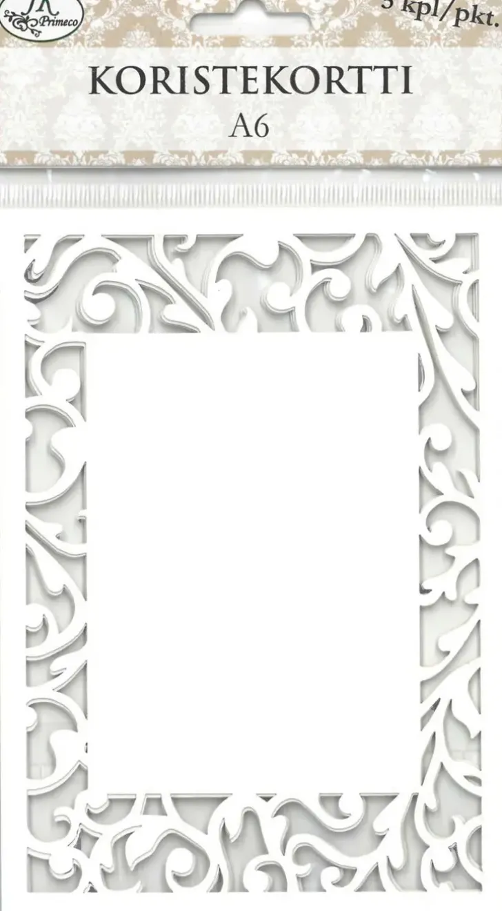 J.K. Primeco Koristekortti A6 Amanda Valkoinen 5Kpl/Pkt