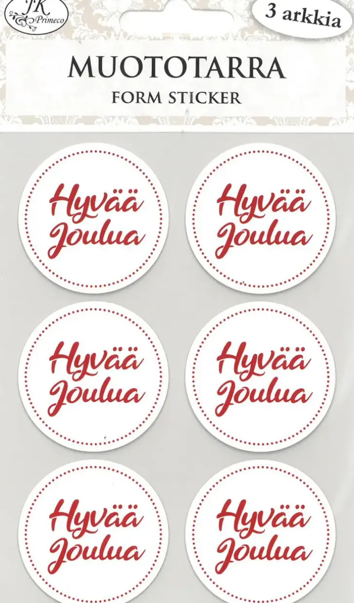 J.K. Primeco Muototarra Hyvaa Joulua Punavalkoinen 3 Ark