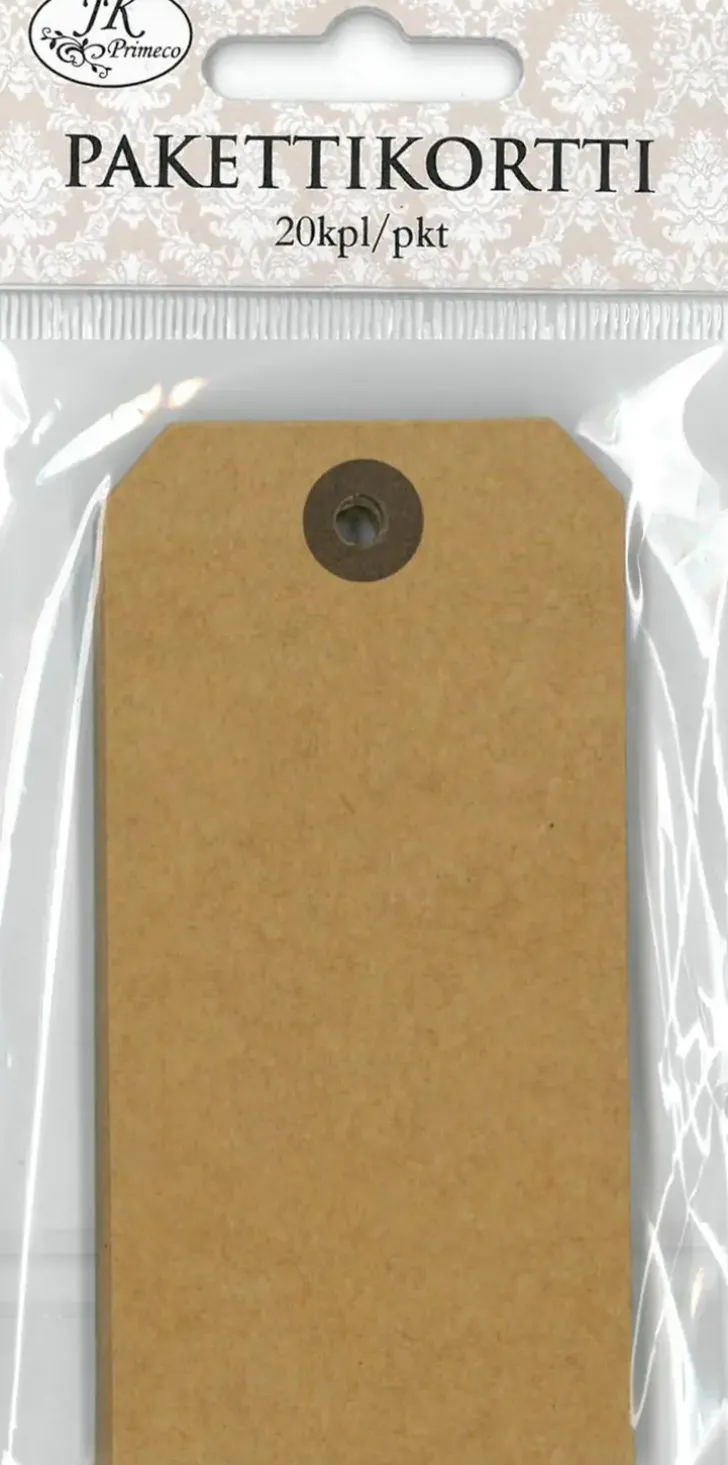 J.K. Primeco Pakettikortti 5 X 10Cm Uusioruskea 20Kpl