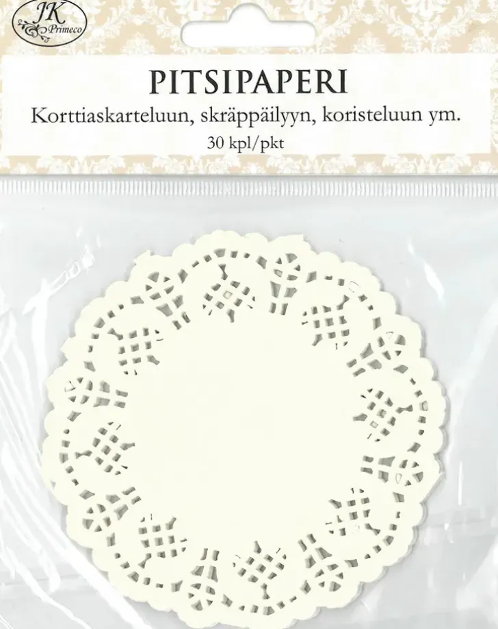 J.K. Primeco Pitsipaperi Ympyra Valkoinen 30Kpl/Pkt