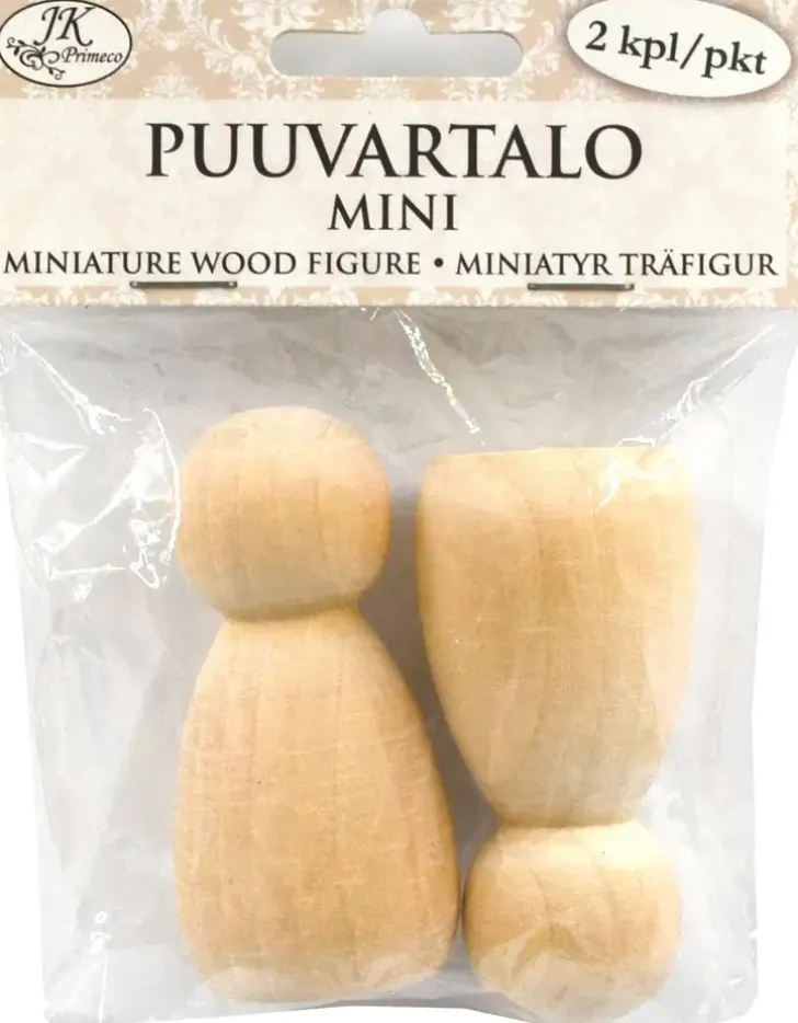 J.K. Primeco Puuvartalo 7 Cm Natur 2 Kpl