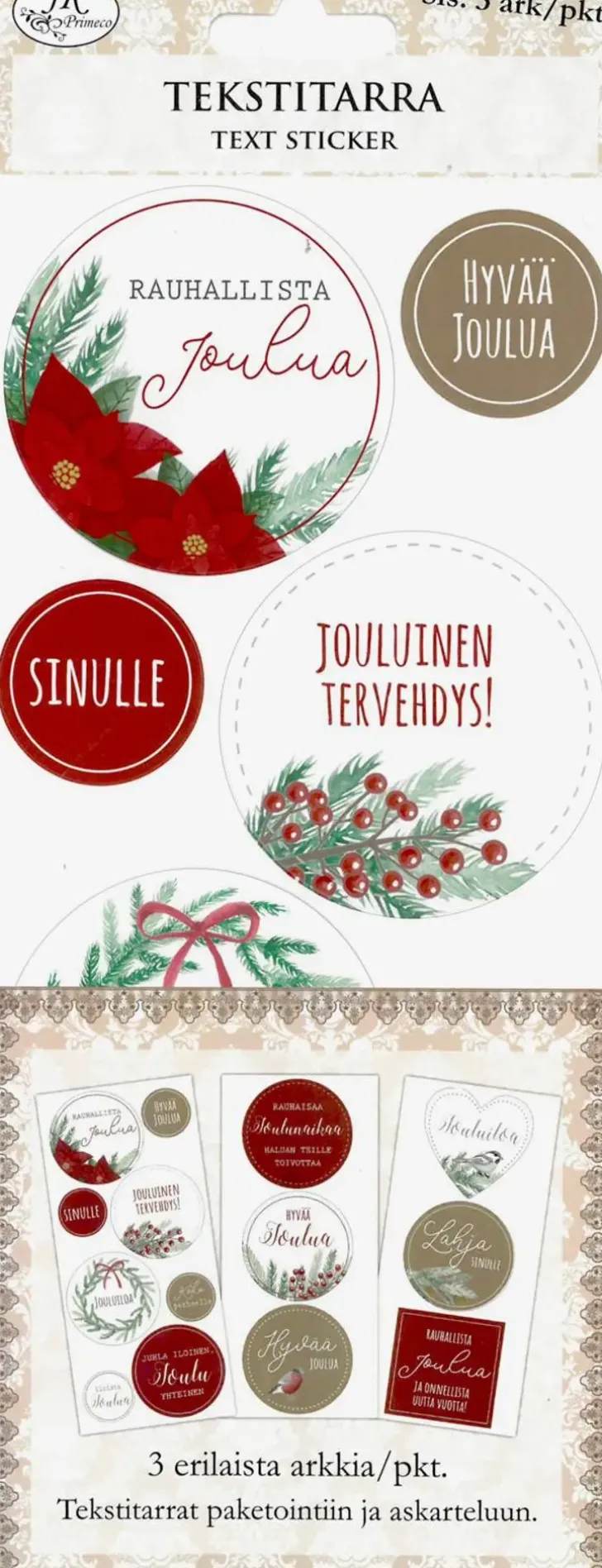 J.K. Primeco Tekstitarra Iso Havut Ja Marjat 3 Ark