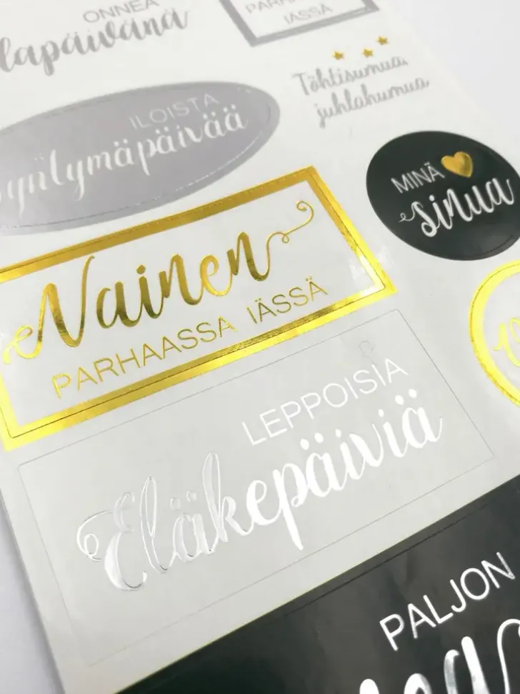 J.K. Primeco Tekstitarra Onnittelut Kulta/Hopea