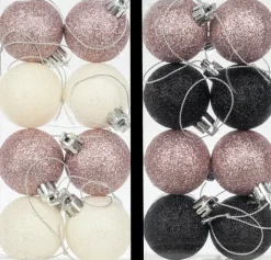 Joulupallo 4 Cm Glitter 8 Kpl