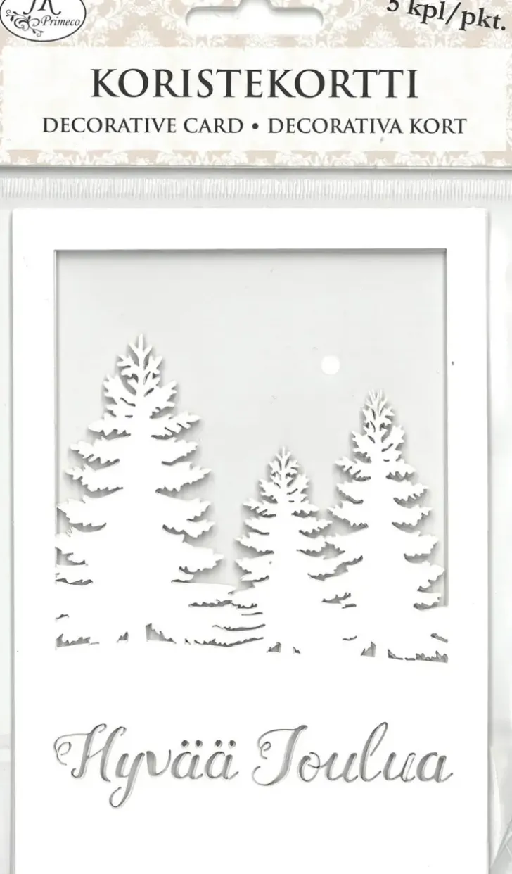 Koristekortti Hyvaa Joulua + Kuuset 5Kpl/Pkt