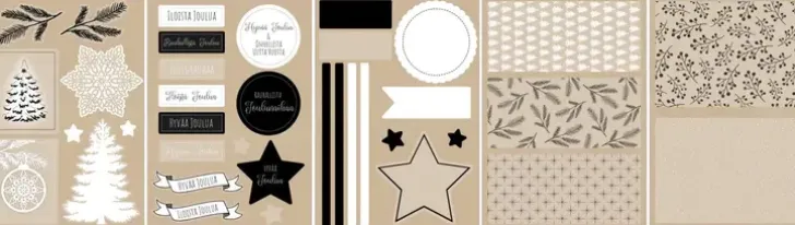 Korttiaskartelusetti Joulu Natur 5+5