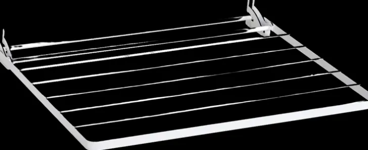 Kuivausteline Pyykin Ripustamista Varten. Voidaan Taittaa Kokoon Tilan Saastamiseksi. Integroitu Kiinnitysmekanismi, Jonka Ansiosta Telineen Voi Kiinnittaa Suoraan Kiskoihin.