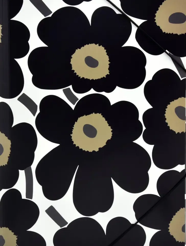 Kulmalukkokansio A4 Unikko Musta