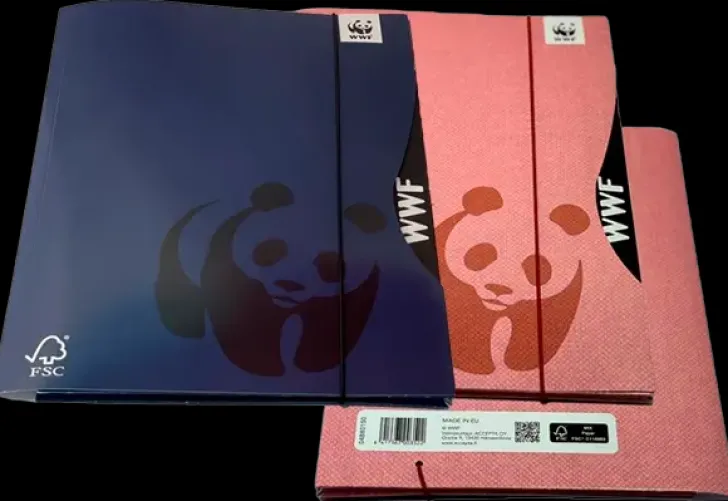 Kulmalukkokansio Wwf A4 Kuminauhalla