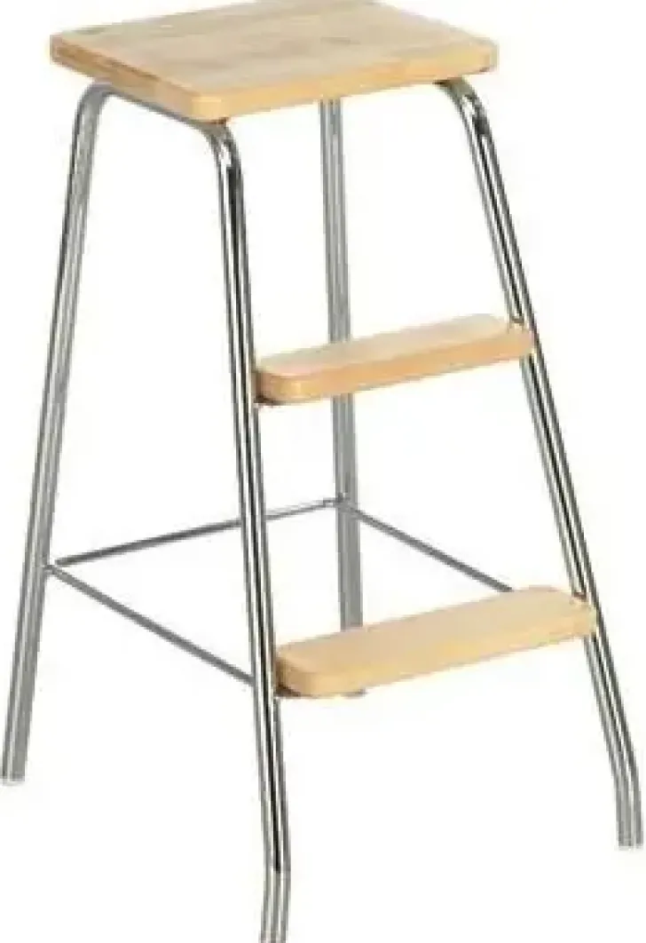 Lanka Ja Muovi Porrasjakkara Lm 183 Kromi/Koivu