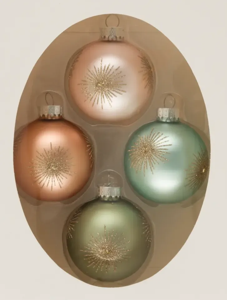 Lasipallo Pastel 6,5 Cm 4 Kpl