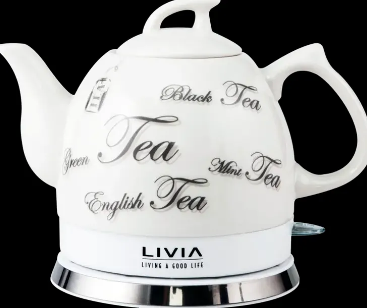 Livia Keraaminen Vedenkeitin 1,0 L Valkoinen