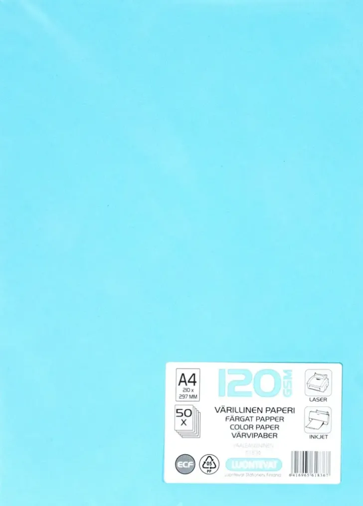 Luontevat A4 50 Kpl Varillinen Tulostuspaperi 120 Gsm Vaaleansininen