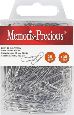 Memoris Precious Paperiliitin 28Mm Nikkeli 100Kpl