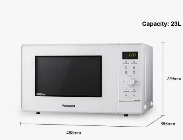 Panasonic Nn-Gd34Hwsug Mikroaaltouuni 23L Invertteritekniikka Ja Grilli