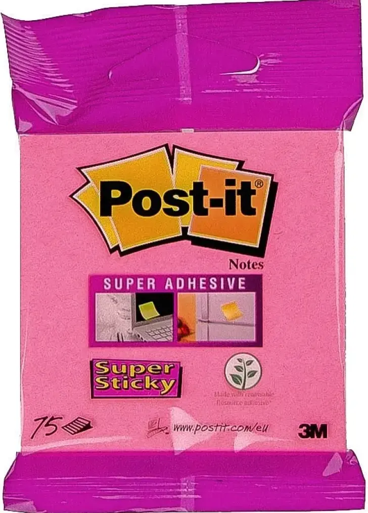 Post-It Super Sticky Viestilaput, Varilajitelma, 76X76Mm, 6820-Ss3 Piikkipakkaus