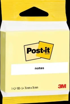 Post-It® Viestilaput, Canary Yellow, 1 Lehtio, 76 Mm X 76 Mm, Piikkipakattu, 100% Pefc Ch18/0914