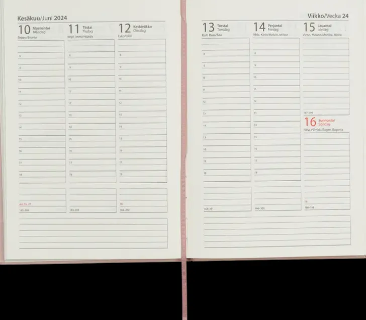 Poytakalenteri A5 Kangas, Roosa