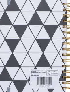 Poytakalenteri A5 Kierresidottu, Musta-Valkoinen