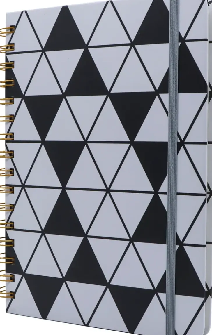 Poytakalenteri A5 Kierresidottu, Musta-Valkoinen