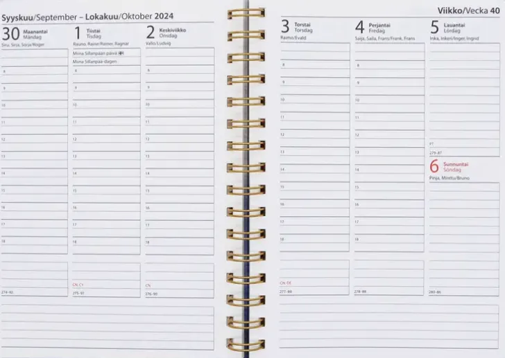 Poytakalenteri A5 Kierresidottu, Sininen