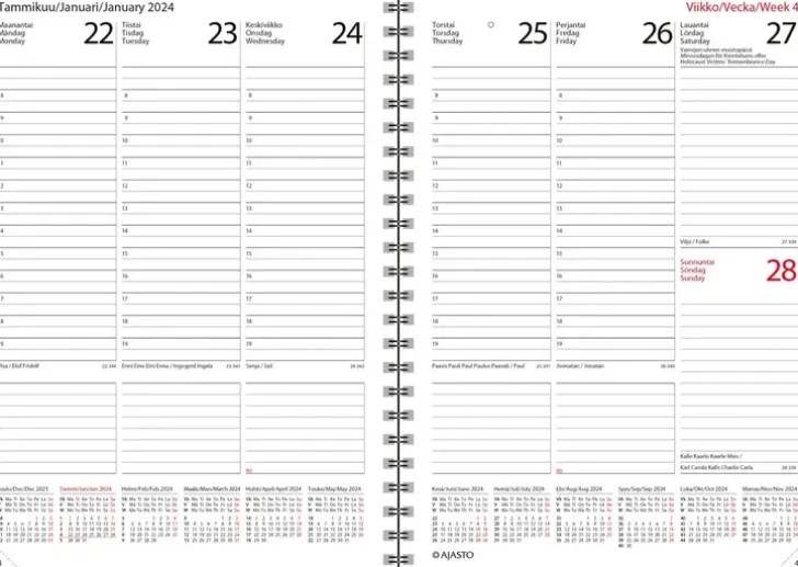 Poytakalenteri Wega-Vuosipaketti