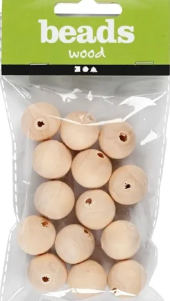 Puuhelmi 20Mm, Kaisttelematon 14Kpl