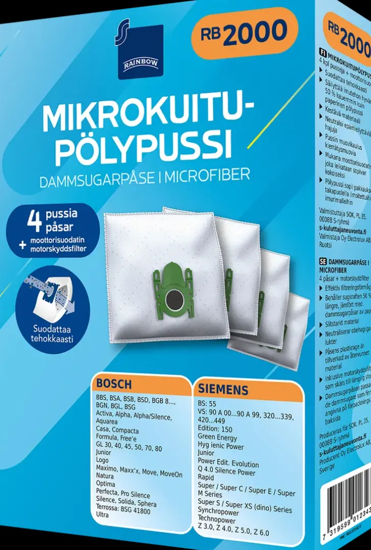 Rainbow Polypussi Rb2000 4Kpl + Moottorisuodatin