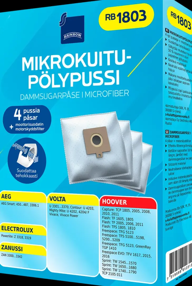 Rainbow Polypussi Rb1803 4Kpl + Moottorisuodatin