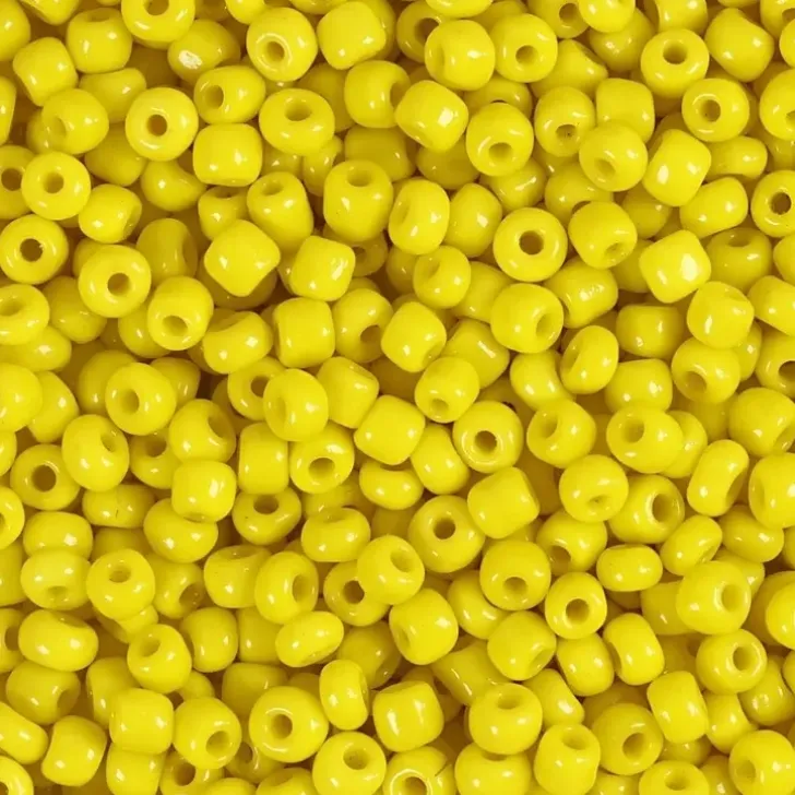 Rocaille-Siemenhelmet, Keltainen, Halk. 3 Mm, Koko 8/0 , Aukon Koko 0,6-1,0 Mm, 25 G/ 1 Pkk